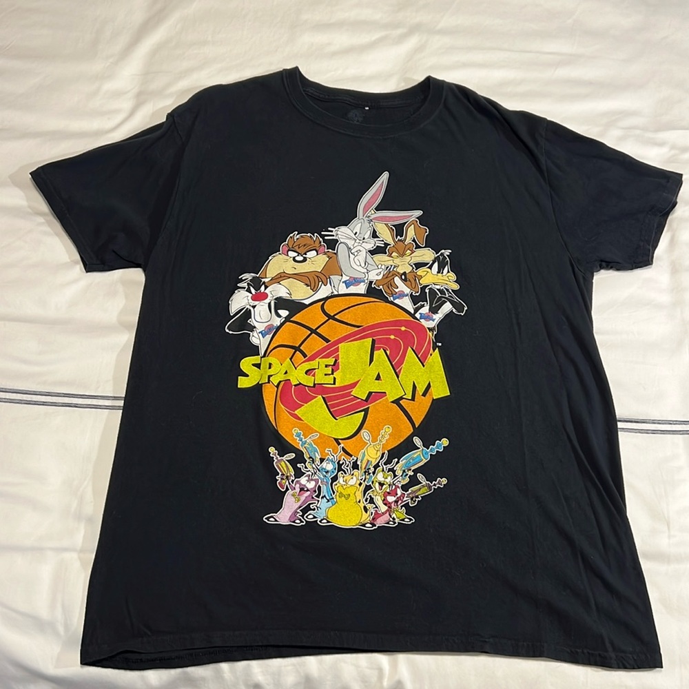 Men’s vintage Space Jam Black Retro Tee XL Y2K